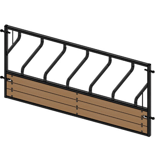 Pedigree Diagonal Feed Barrier Panel with timber base – FarmFit